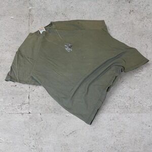 Mens vintage Y2K cargo green grunge opium graphic dogtags shirt size XL